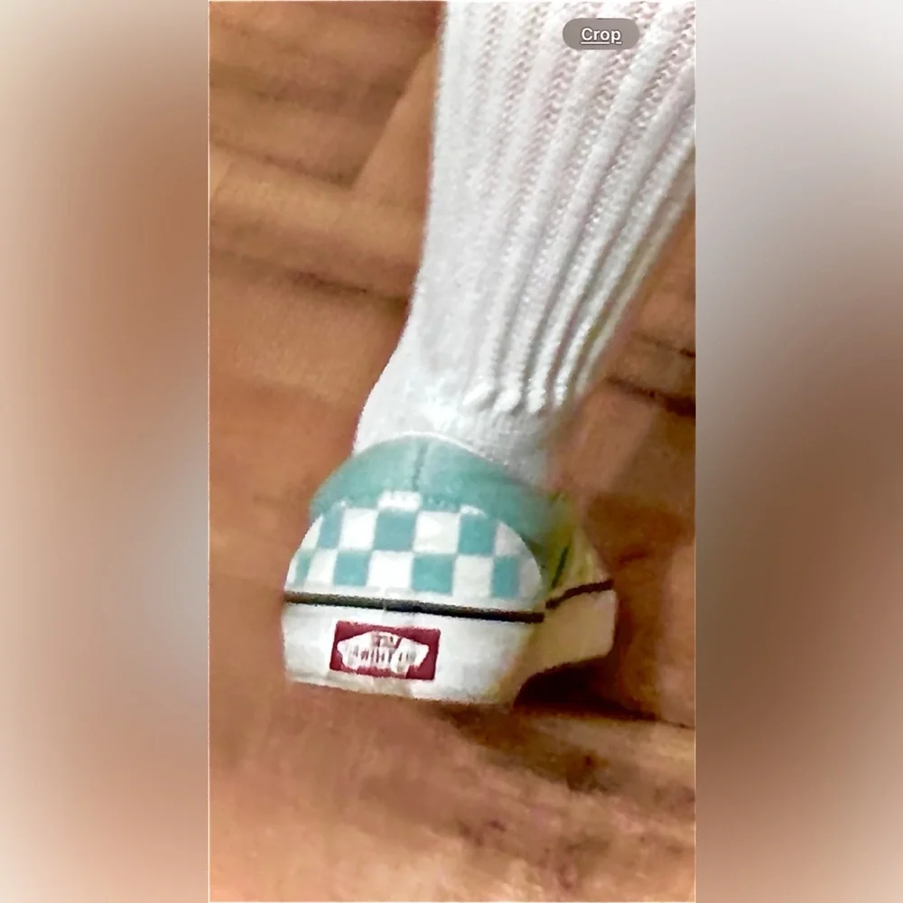 Vans Aqua Checkered Slip-On Shoes - Size 8 Women's - Picture 9 of 15